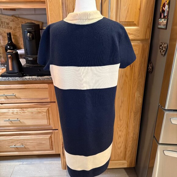 kate spade new york Navy & Cream Wool Polo Sweater Dress L EUC - Picture 2 of 9